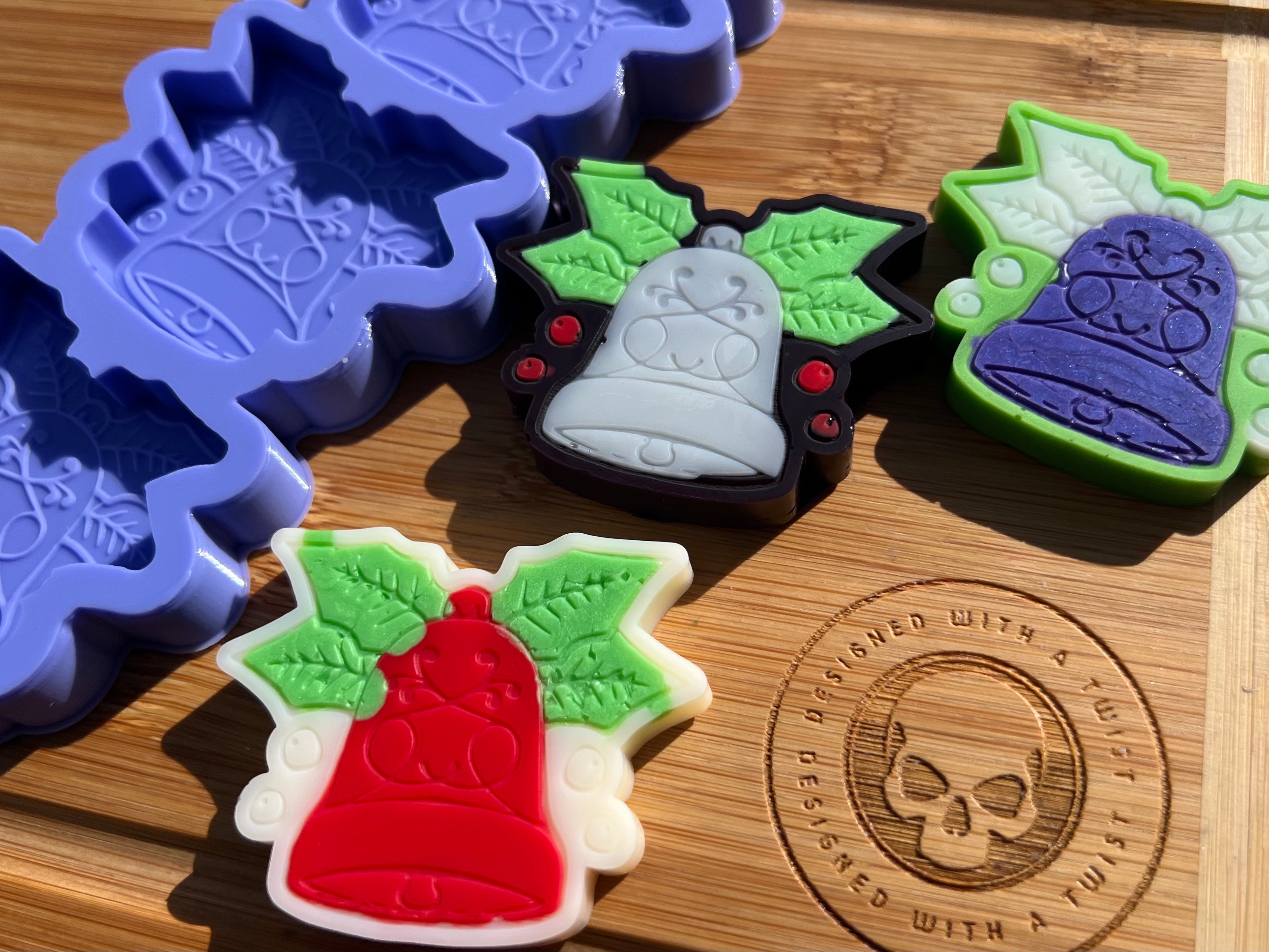 Jingle Bell Wax Melt Silicone Mold - Designed with a Twist - Top quality silicone molds made in the UK.