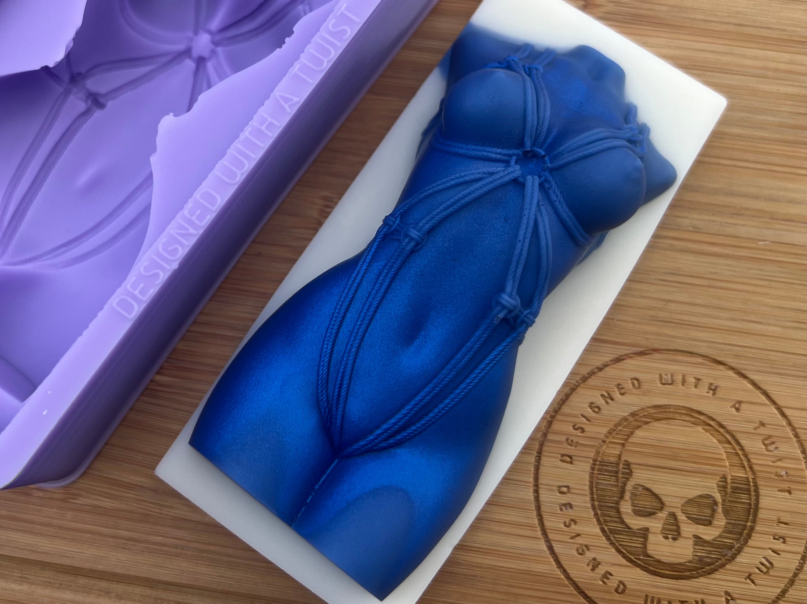 Single Shibari Goddess Torso Snapbar Silicone Mold - Designed with a Twist - Top quality silicone molds made in the UK.