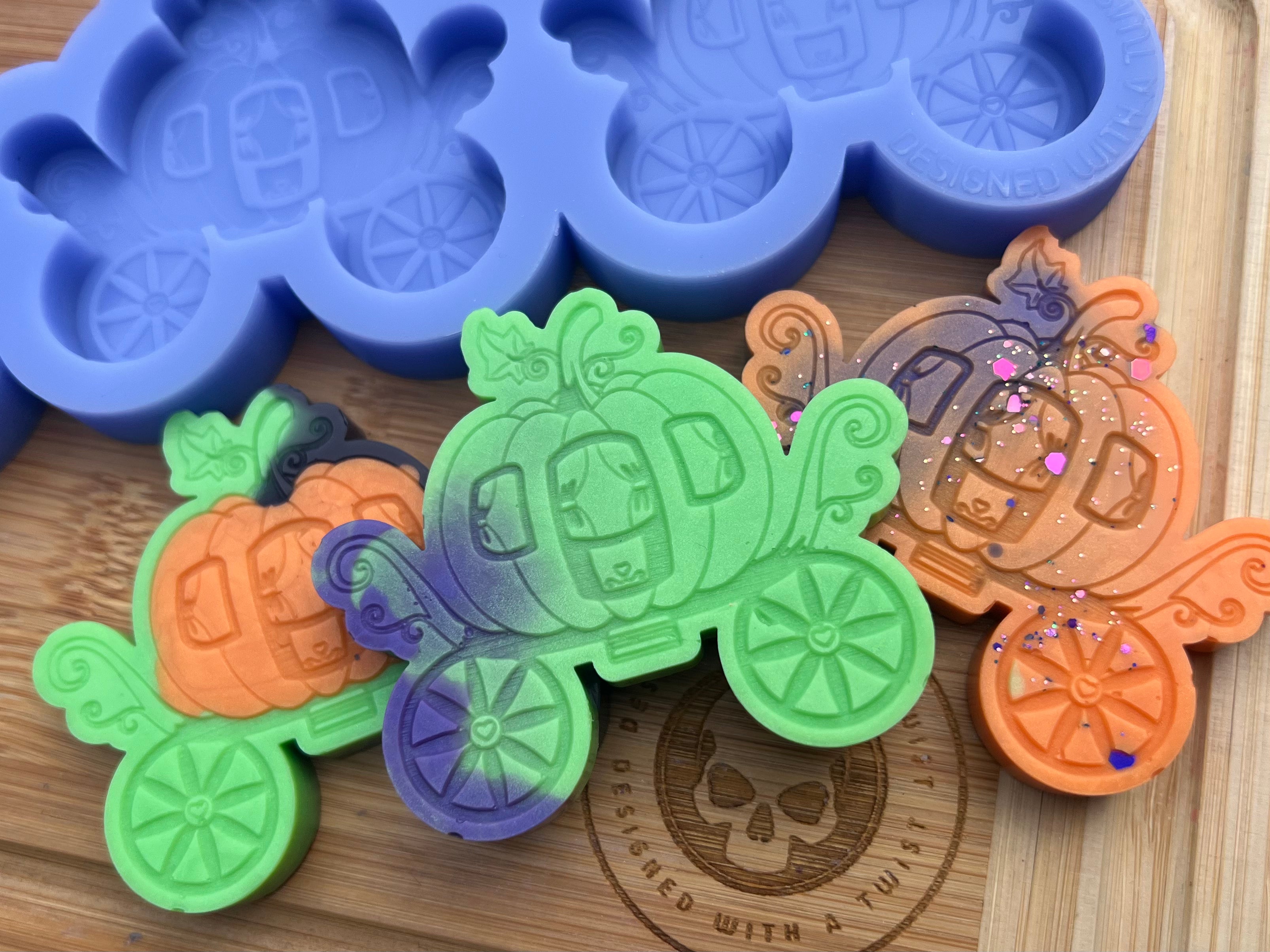 Pumpkin Carriage Wax Melt Silicone Mold - Designed with a Twist - Top quality silicone molds made in the UK.