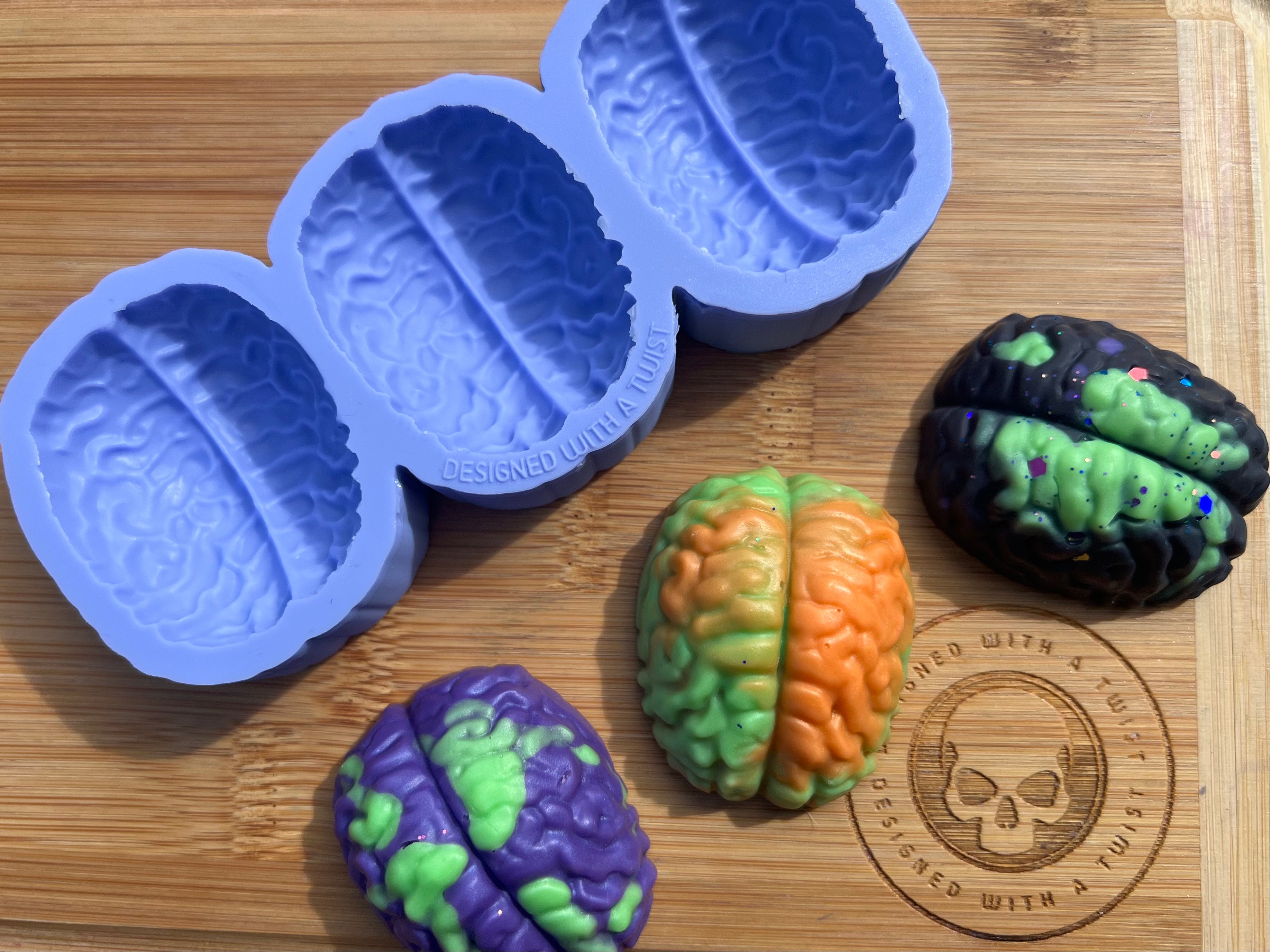 3D Brain Wax Melt Silicone Mold - Designed with a Twist - Top quality silicone molds made in the UK.