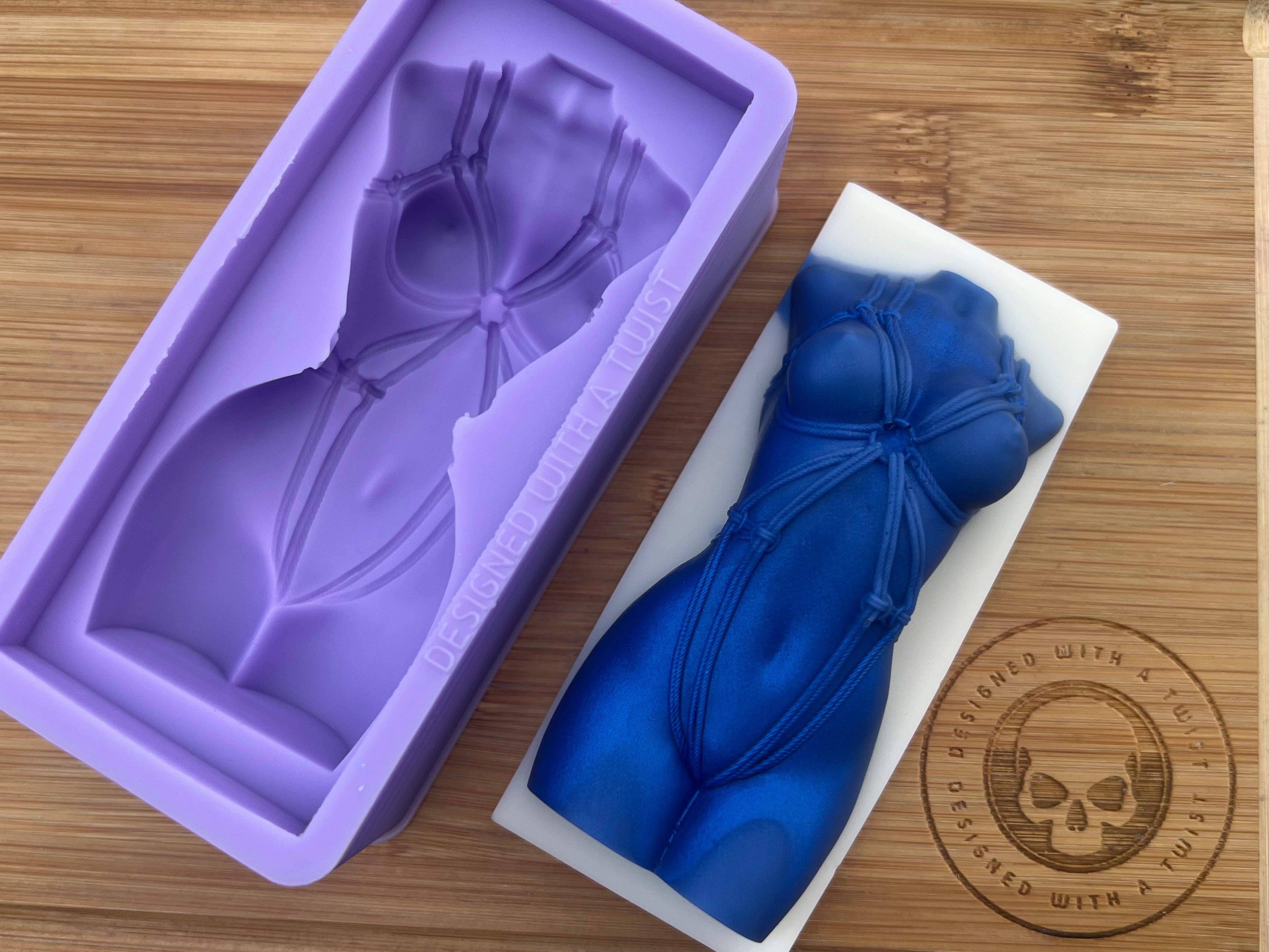 Single Shibari Goddess Torso Snapbar Silicone Mold - Designed with a Twist - Top quality silicone molds made in the UK.