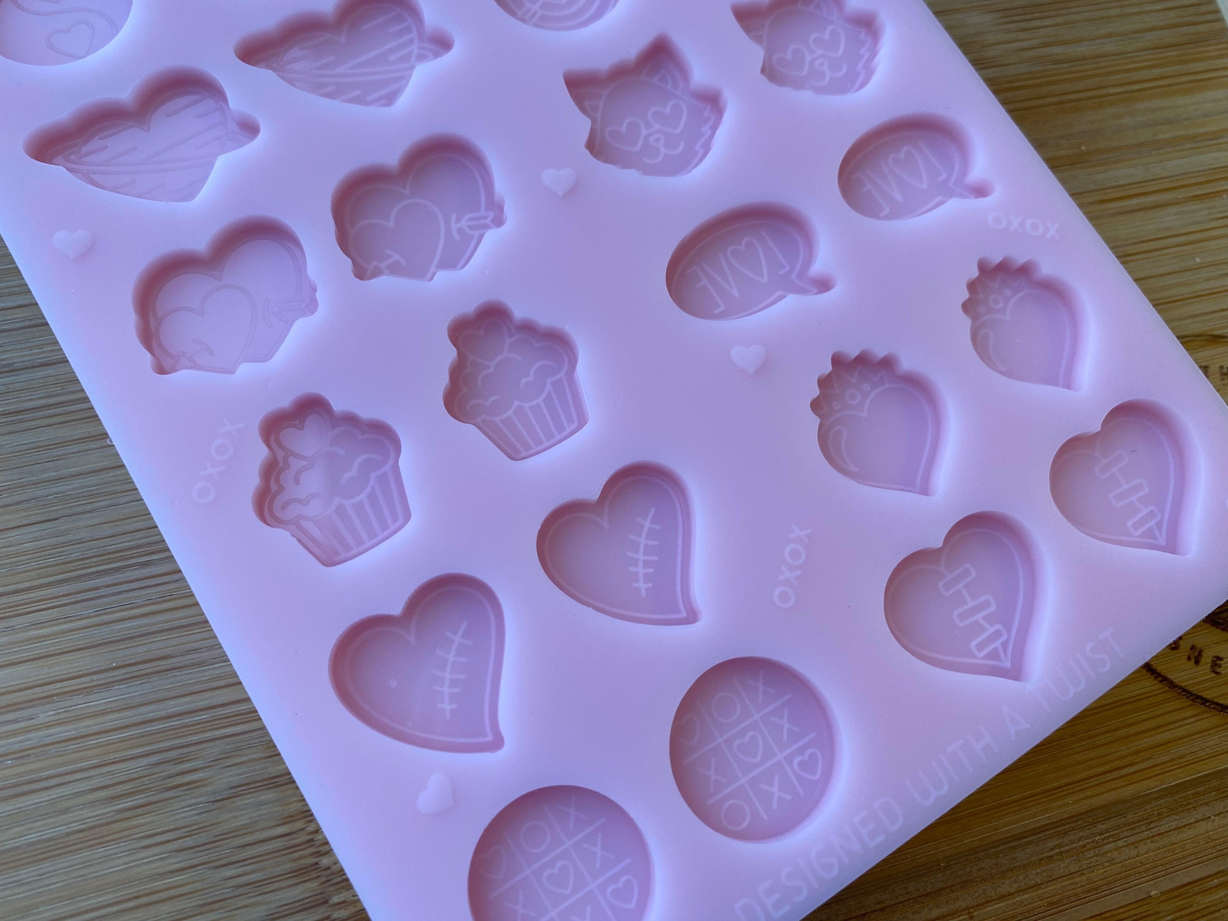 Valentines Mix & Match Stud Earring Silicone Mold - Designed with a Twist  - Top quality silicone molds made in the UK.