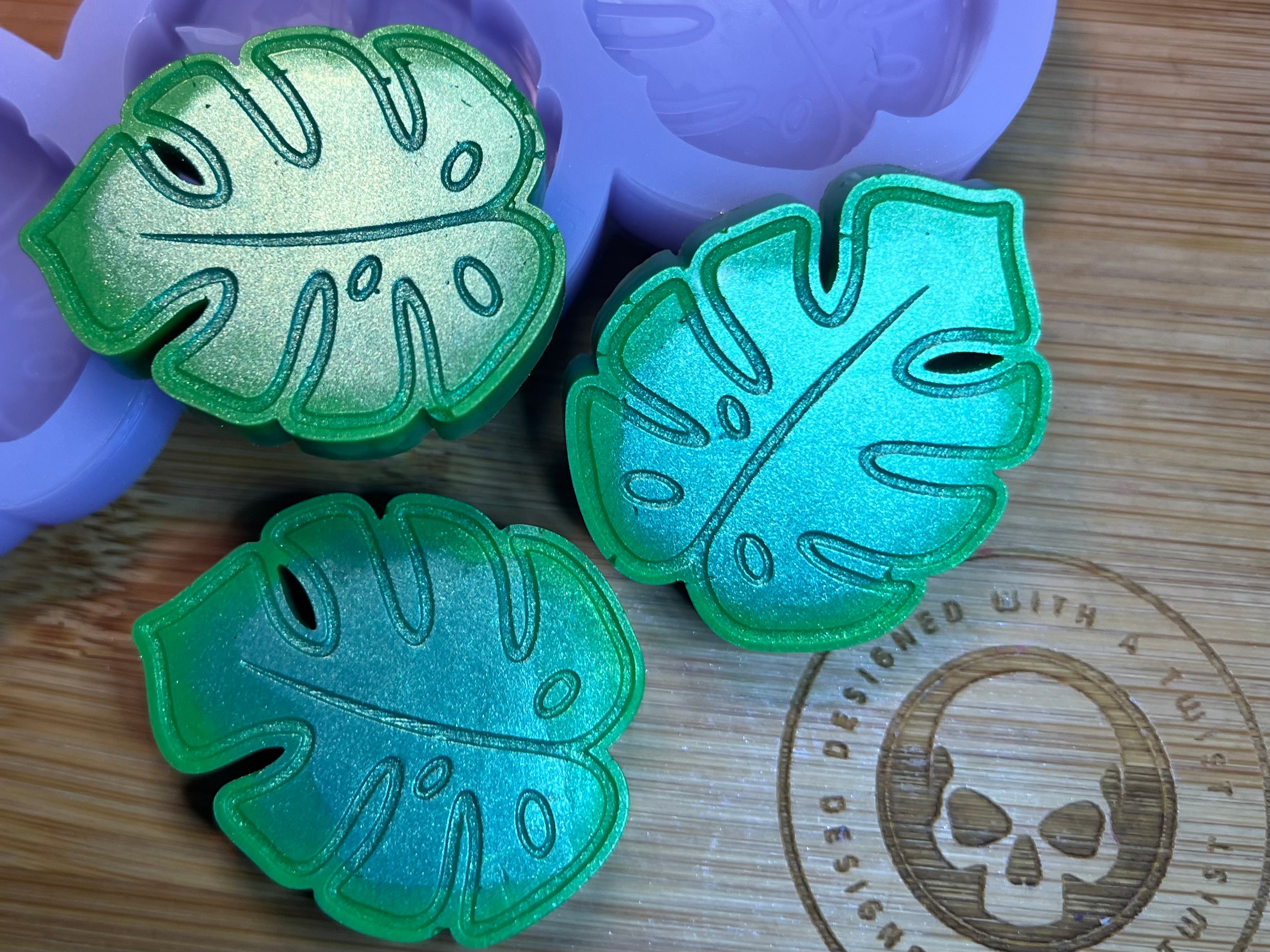 Monstera Leaves Wax Melt Silicone Mold - Designed with a Twist - Top quality silicone molds made in the UK.