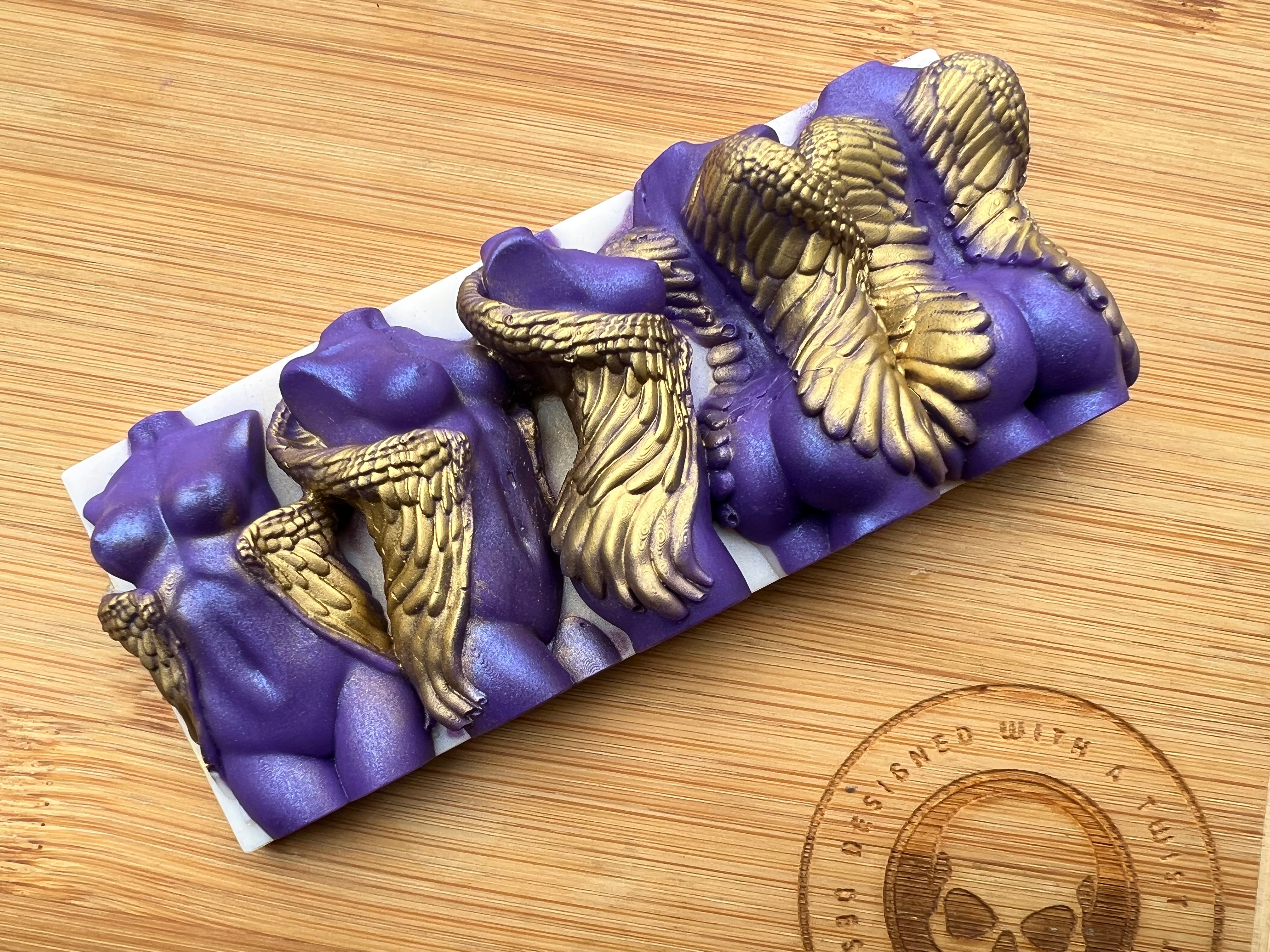 Turning Angel Goddess Torso Snapbar Silicone Mold - Designed with a Twist  - Top quality silicone molds made in the UK.