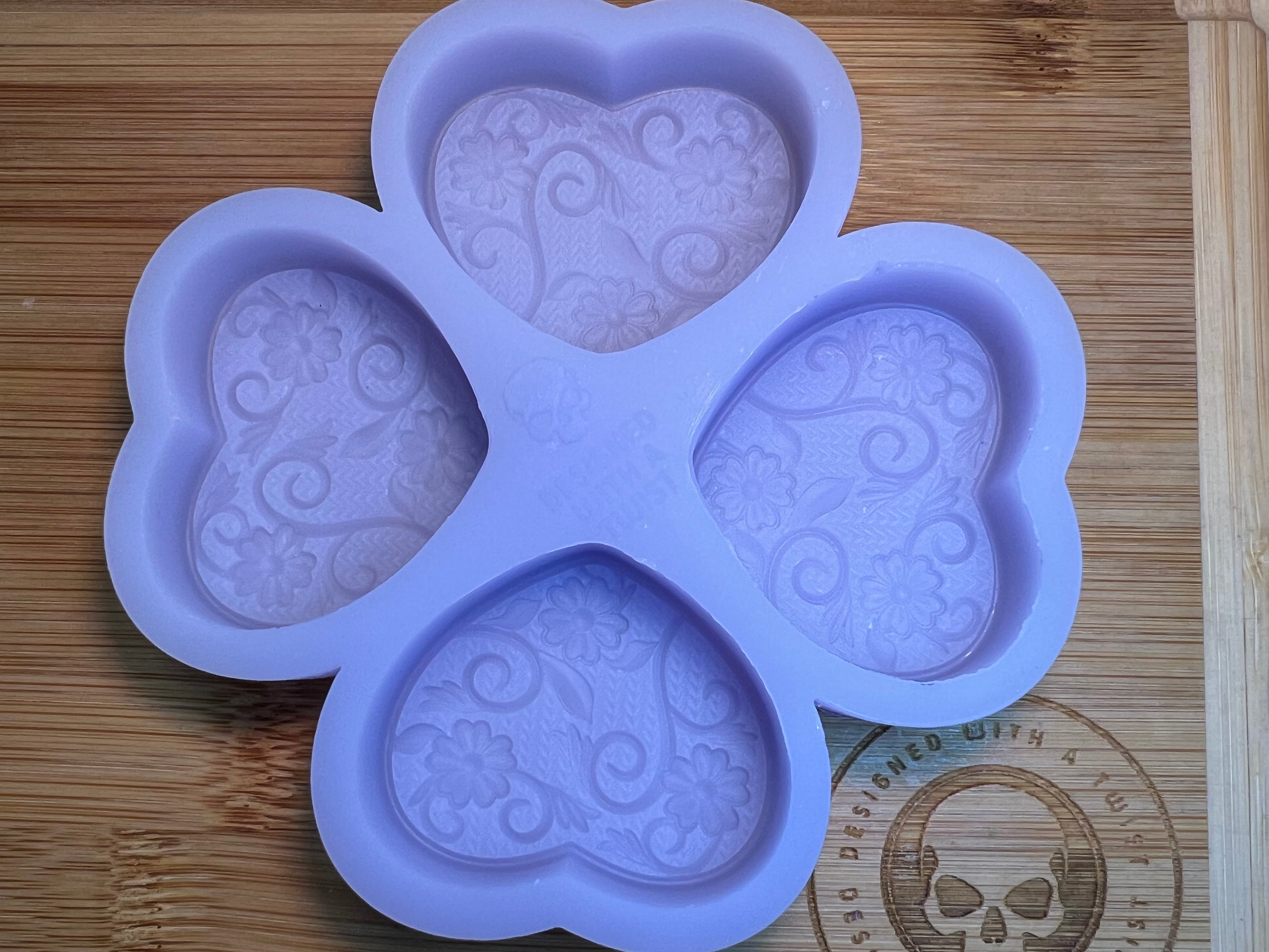 3d Flower Heart Silicone Mold - Designed with a Twist  - Top quality silicone molds made in the UK.