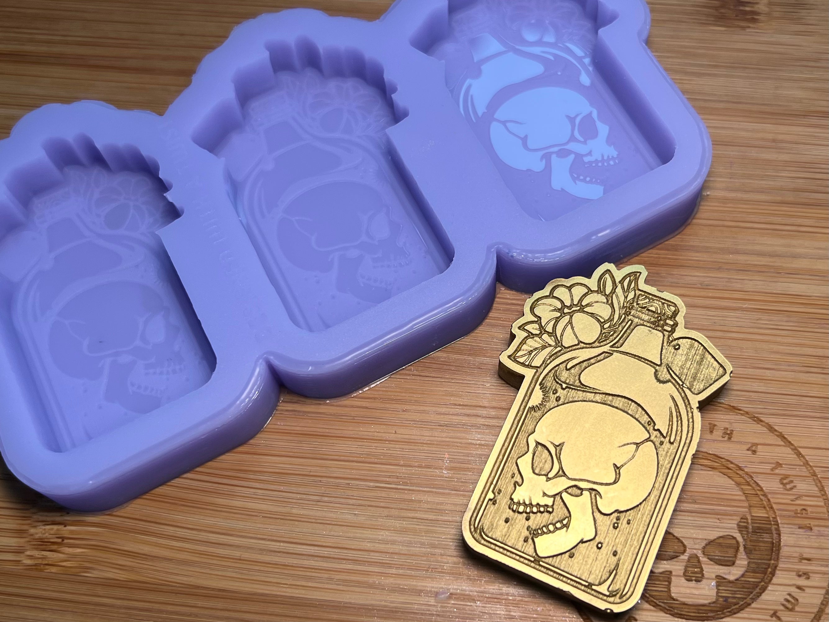 Skull Bottle Wax Melt Silicone Mold - Designed with a Twist - Top quality silicone molds made in the UK.