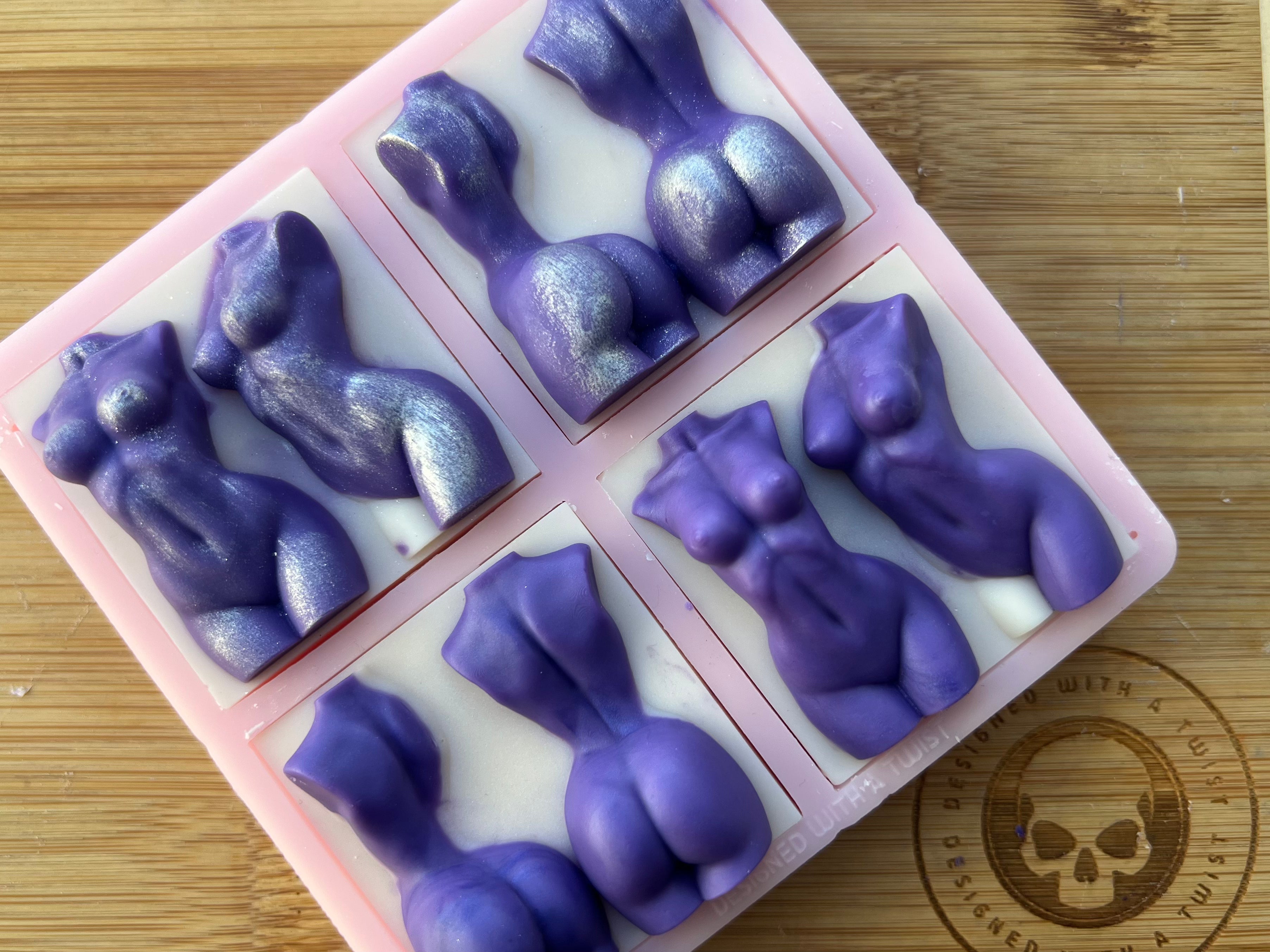 Turning Goddess Torso Mini Snapbar Silicone Mold - Designed with a Twist  - Top quality silicone molds made in the UK.