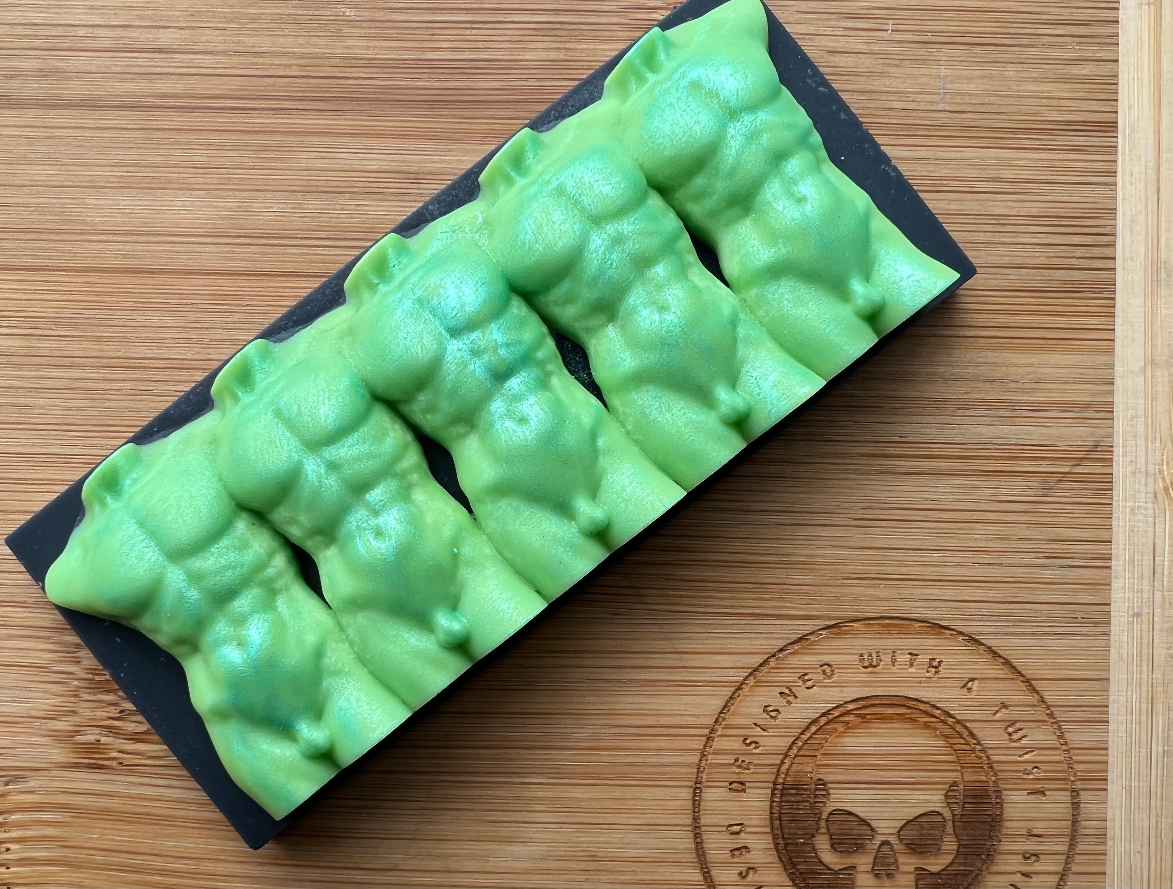 Front Facing Hercules Torso Snapbar Silicone Mold - Designed with a Twist  - Top quality silicone molds made in the UK.