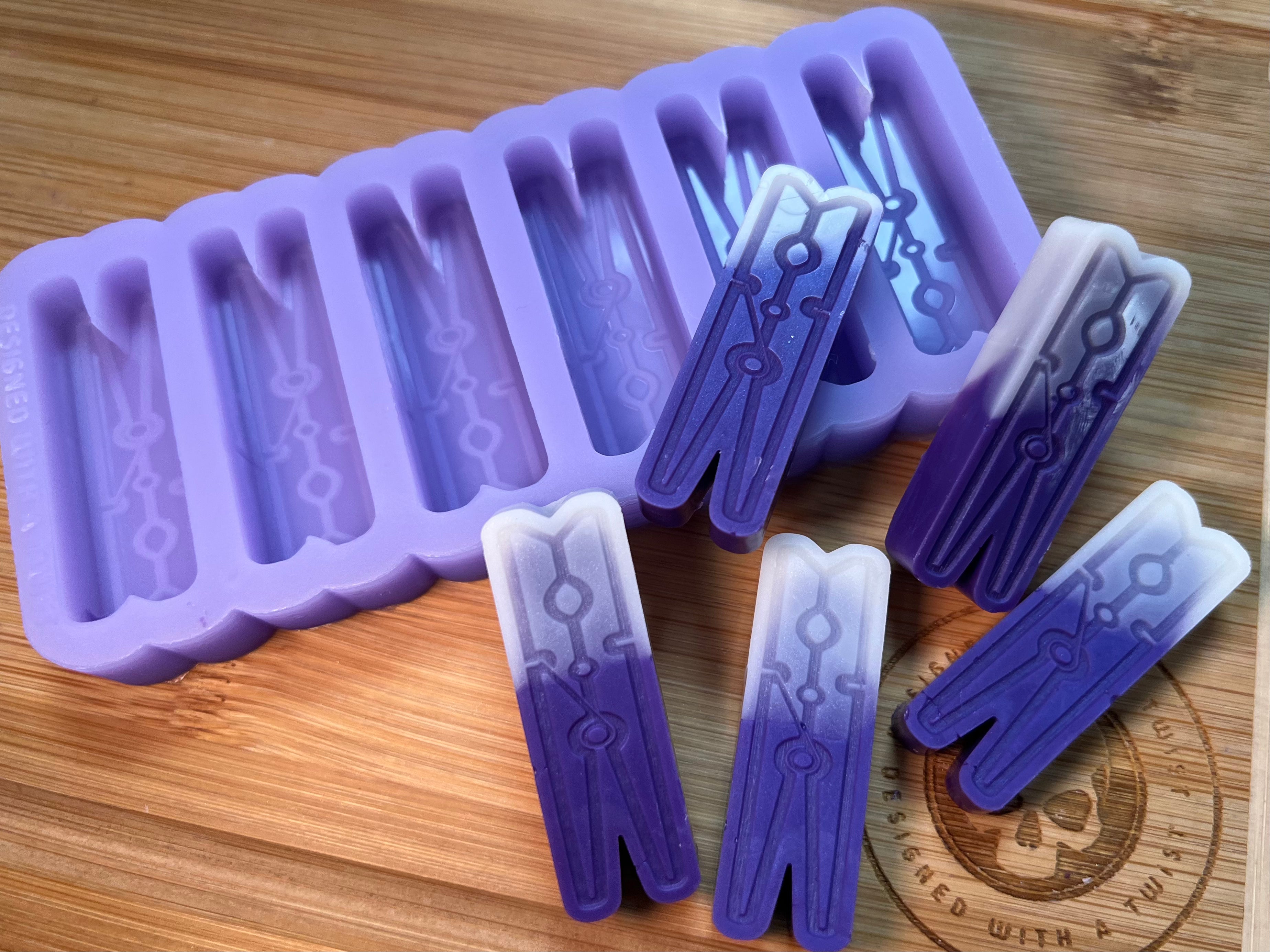 Laundry Pegs Wax Melt Silicone Mold - Designed with a Twist  - Top quality silicone molds made in the UK.