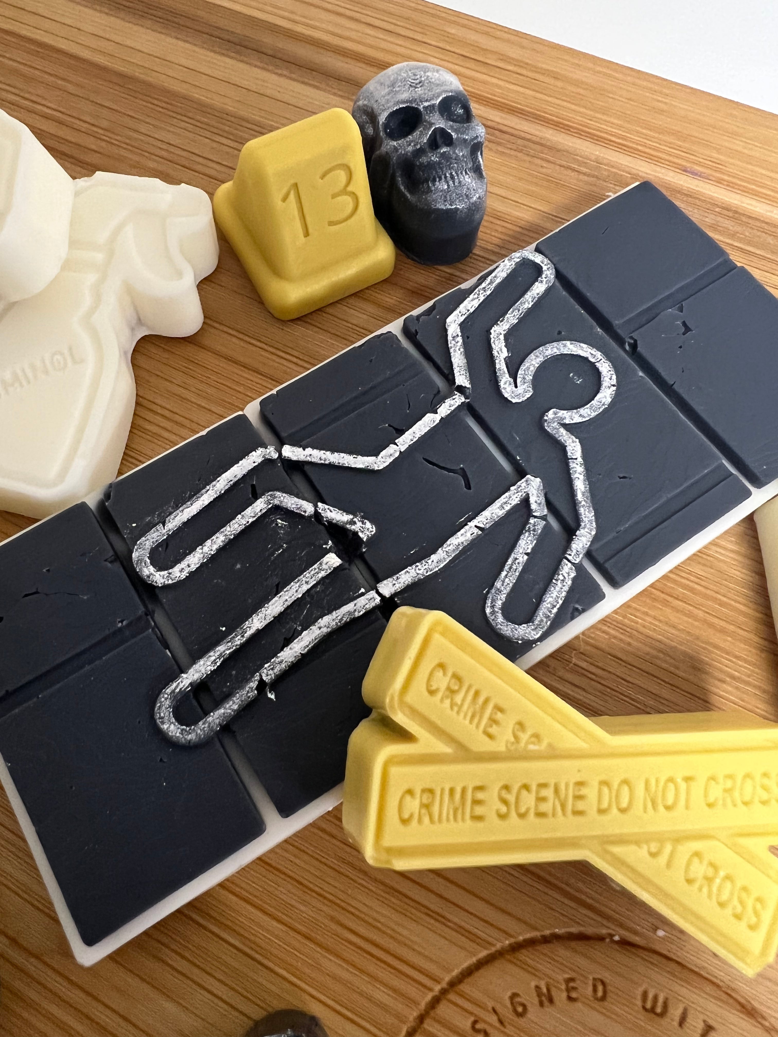 True Crime Wax Melt and Snap Bar Silicone Mold - Designed with a Twist  - Top quality silicone molds made in the UK.