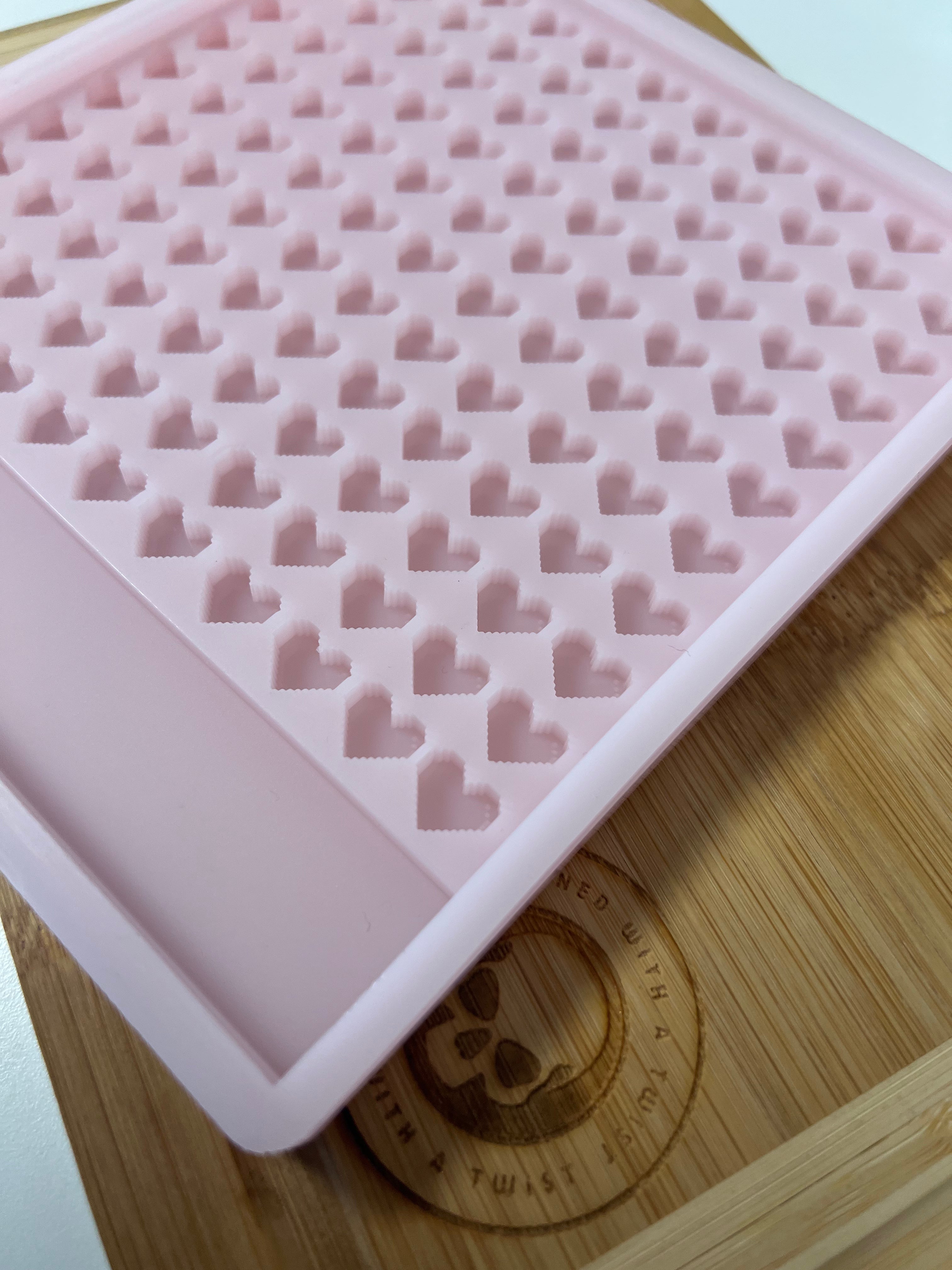 Pixel Heart Scrape n Scoop Wax Tray Silicone Mold - Designed with a Twist  - Top quality silicone molds made in the UK.