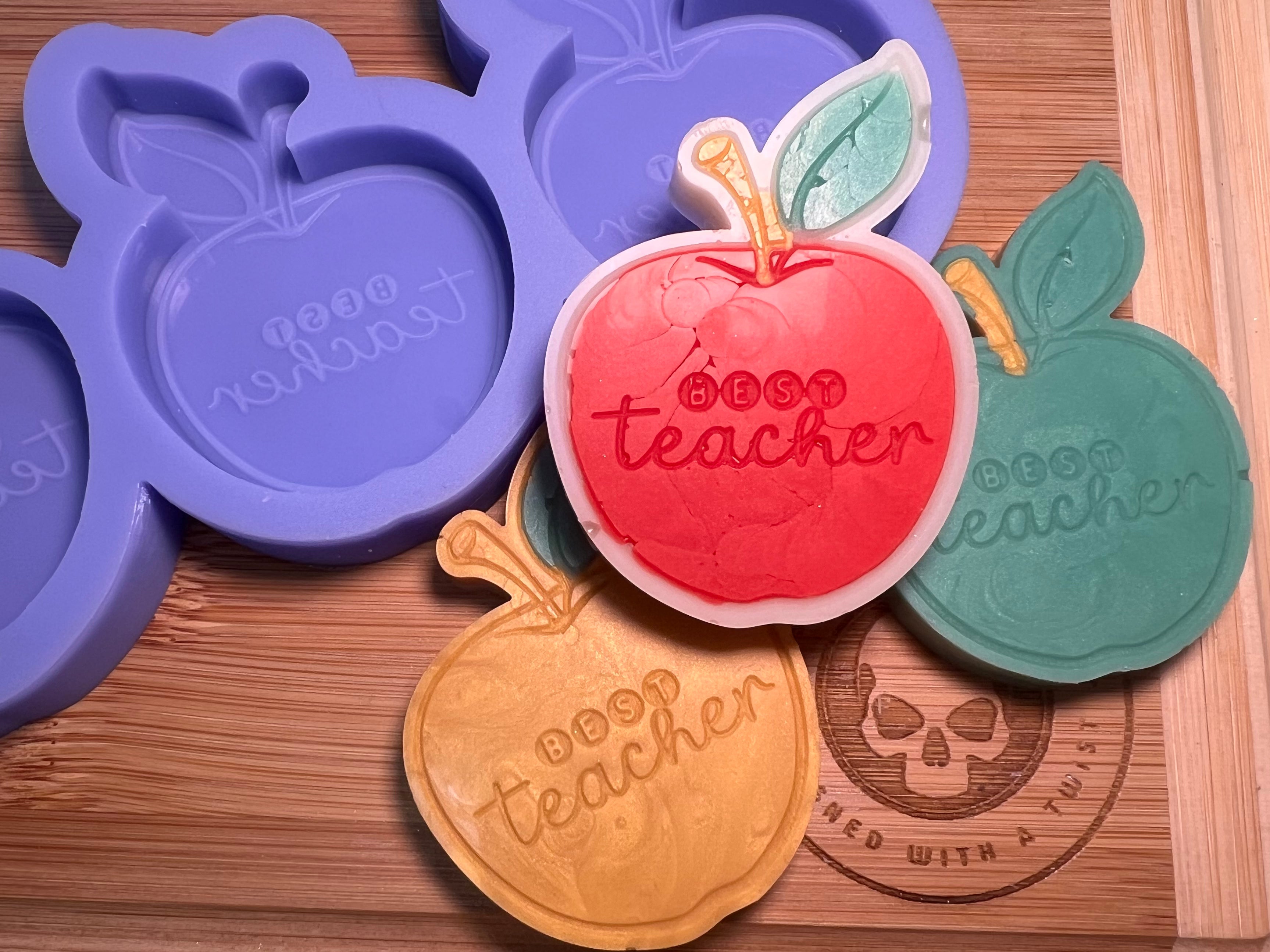 Best Teacher Apple Silicone Mold - Designed with a Twist - Top quality silicone molds made in the UK.