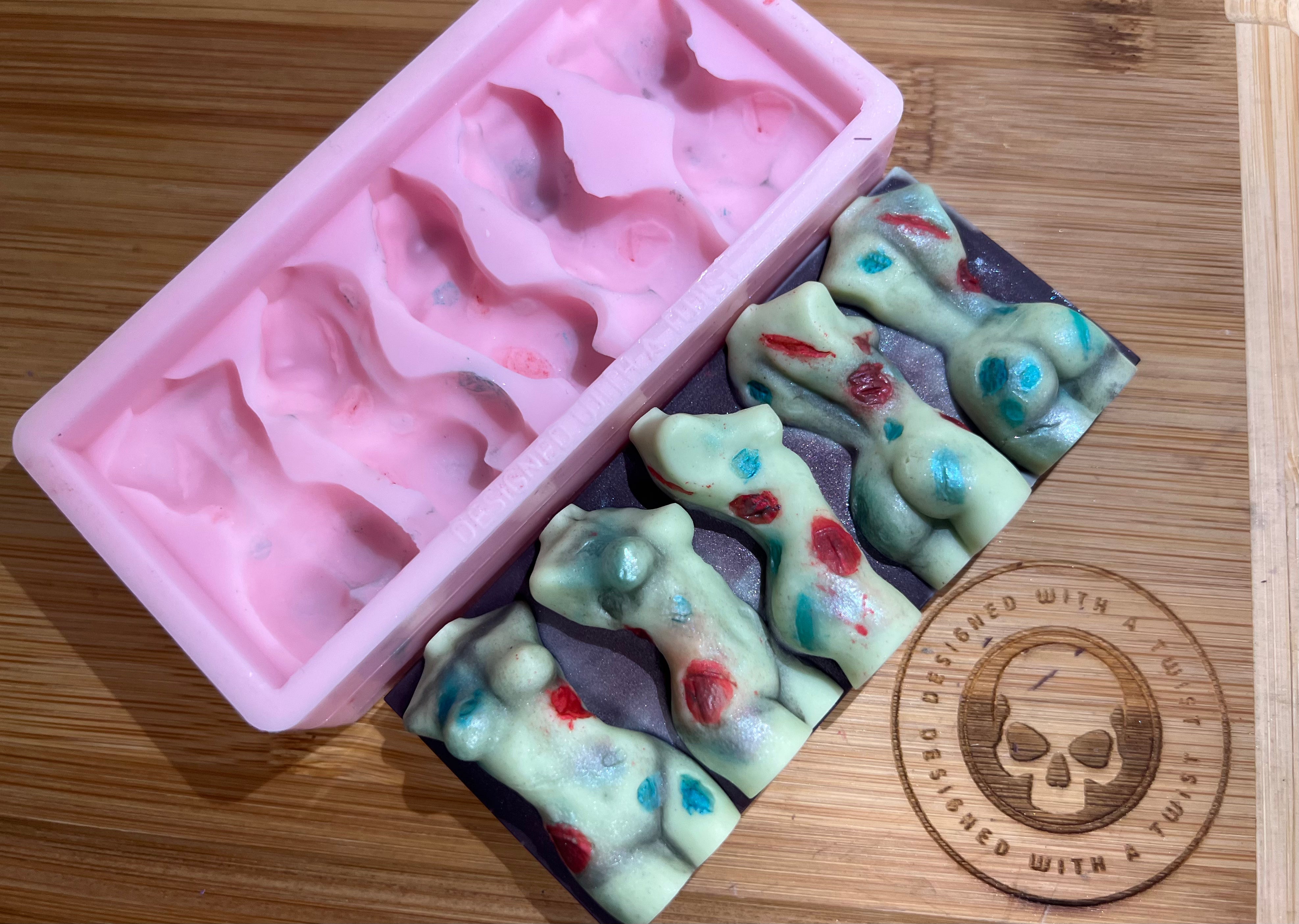 Zombie Turning Goddess Torso Snapbar Silicone Mold - Designed with a Twist  - Top quality silicone molds made in the UK.