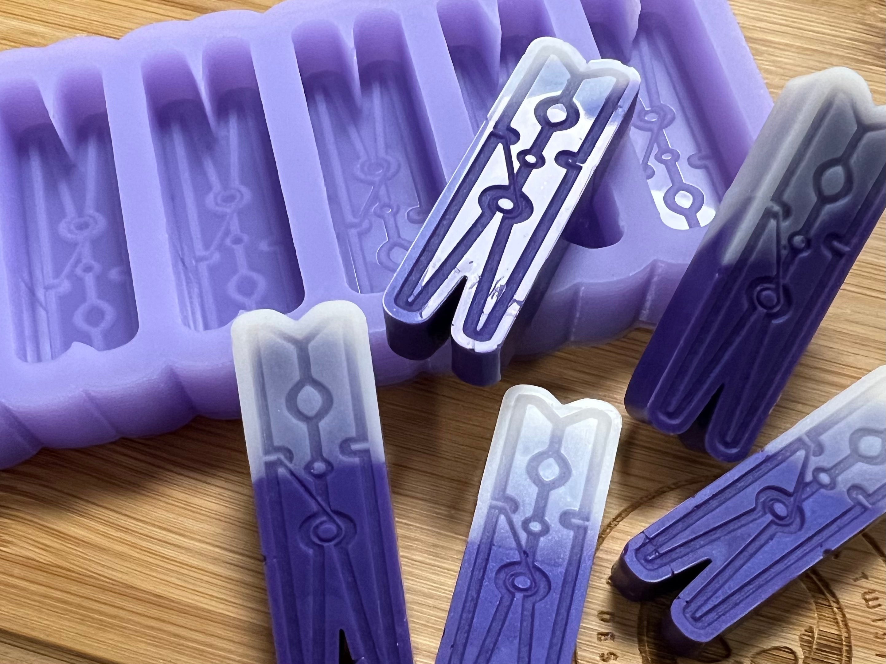 Laundry Pegs Wax Melt Silicone Mold - Designed with a Twist  - Top quality silicone molds made in the UK.